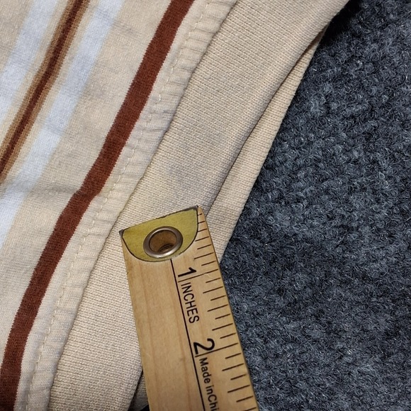 Southpole Polo Y2K Shirt Mens XL Tan Brown White Striped Pique‎ Hip Hop - Picture 8 of 12